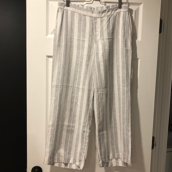 High waisted linen blend culotte pants - Picture 2 of 6